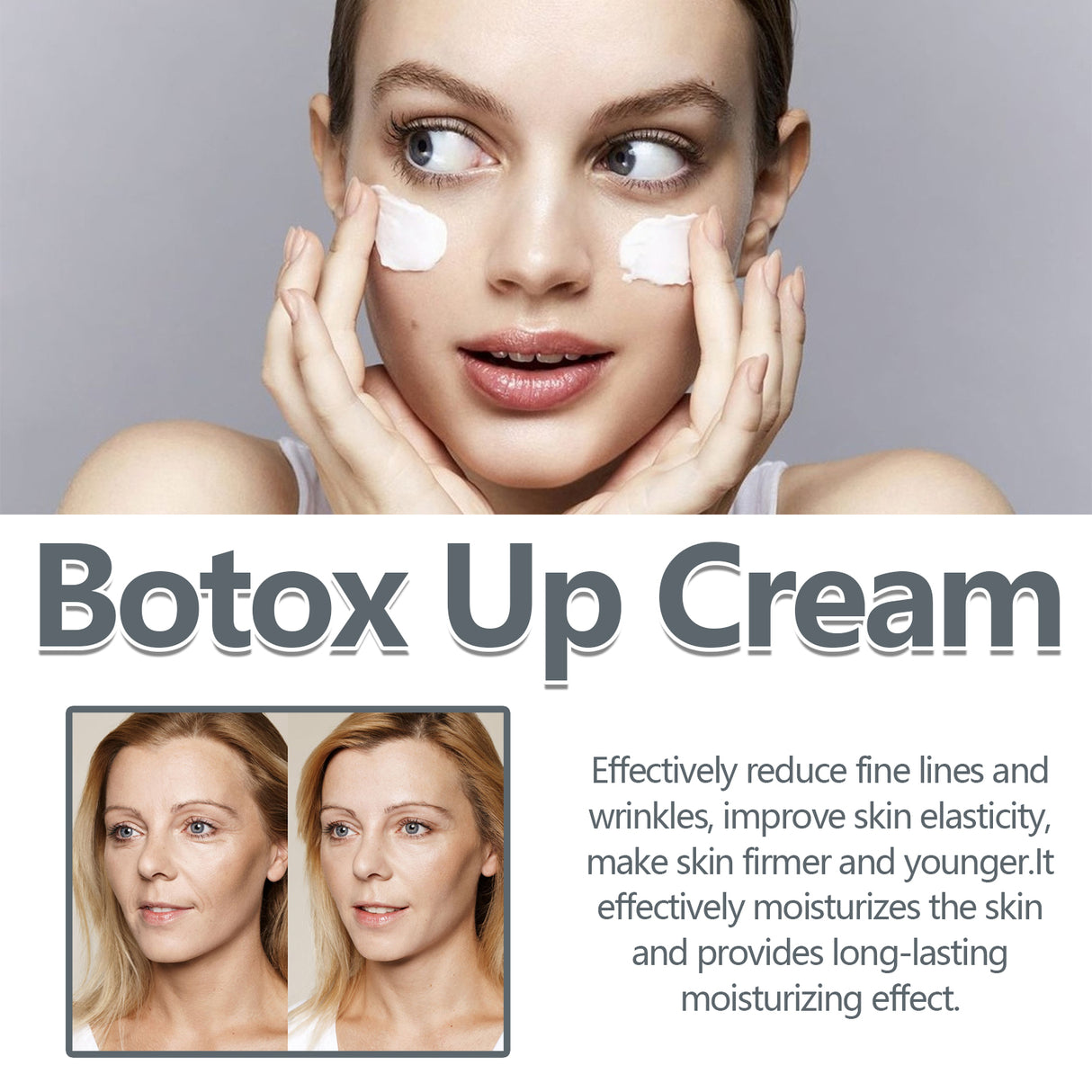 Crema blanqueadora de líneas finas para el rostro, reafirmante, reparadora y suavizante de líneas finas y poros delicados.