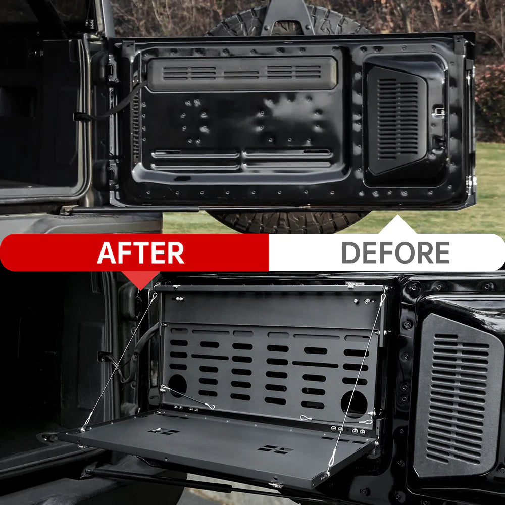 Tailgate Table & MOLLE Panel For Ford Bronco(2021-2024) - 2-Tier Camping Rack - V.I.P Digital Presence