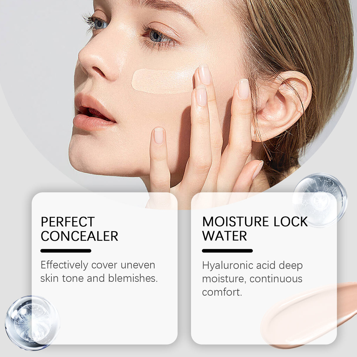 Moisture Concealer Foundation, Long-Lasting Moisturizing And Refreshing Moisturizing Light Skin Care Foundation - V.I.P Digital Presence