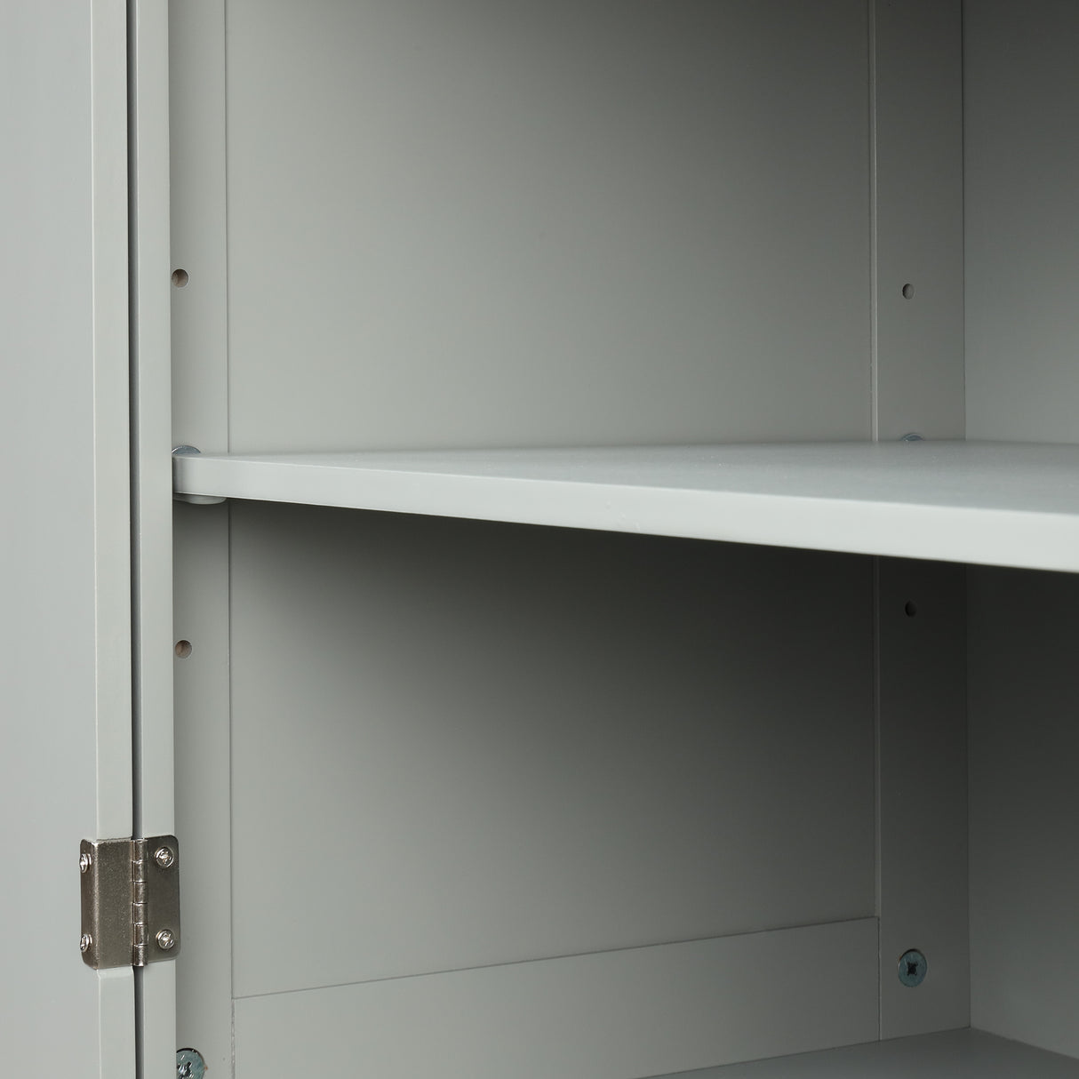 Tall Bathroom Storage Cabinet, Freestanding Storage Cabinet with Two Drawers and Adjustable Shelf, MDF Board , Grey - V.I.P Digital Presence
