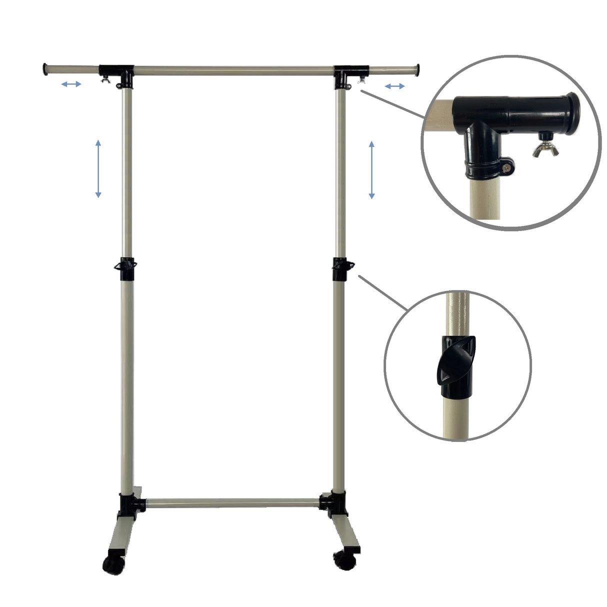 Short hanger, used for hanging heavy-duty rolling hangers with bottom racks and wheels for clothes - V.I.P Digital Presence