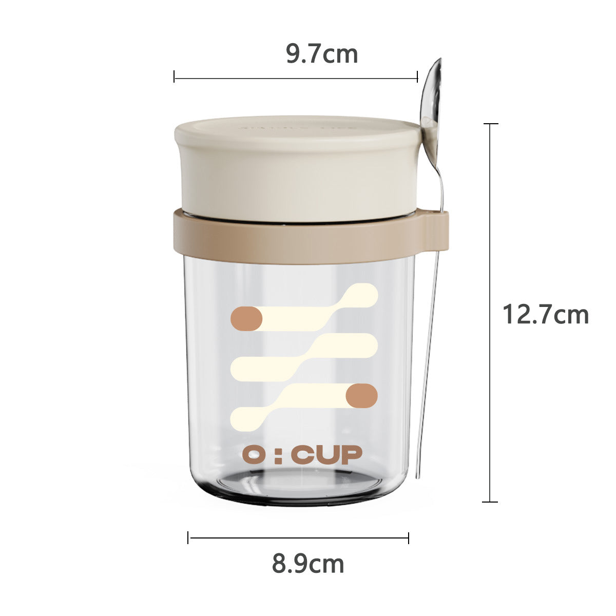 Glass oatmeal breakfast cup home milk cup with spoon bowl water cup with coffee cup - V.I.P Digital Presence