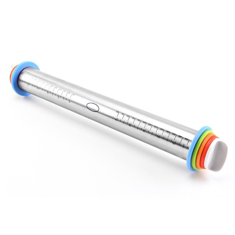 17 inch stainless steel adjustable thickness rolling pin scale rolling pin leather material kneading tool - V.I.P Digital Presence