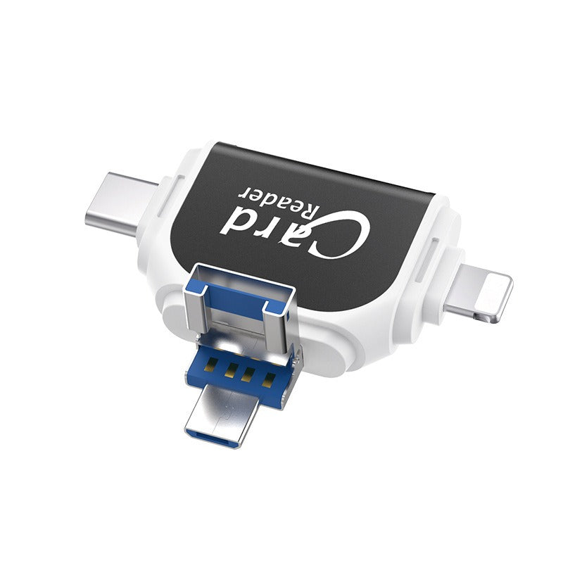 Plug and play for Apple and Android phones multifunctional card reader four in one multifunctional TF card SD card - V.I.P Digital Presence