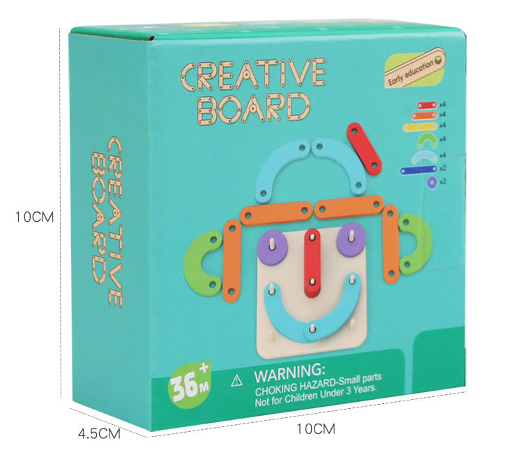 Children's Montessori Geometry Puzzle Creative Versatile Nail Board Early Education Wooden Puzzle Fun Toy