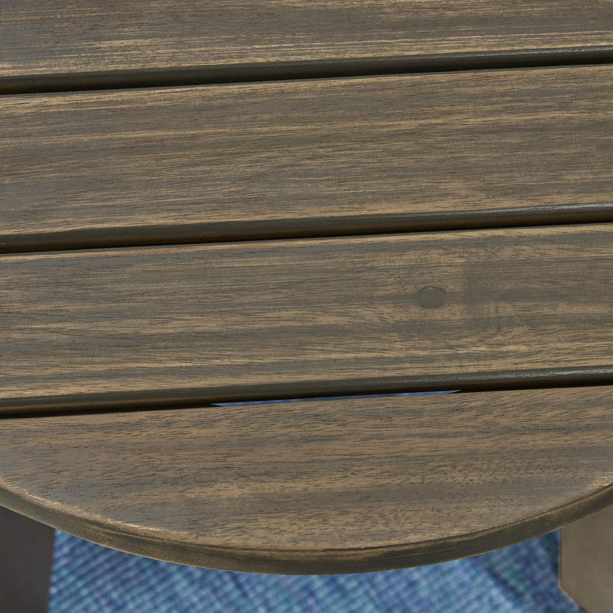 Outdoor 16" Acacia Wood Side Table, Gray Finish - V.I.P Digital Presence