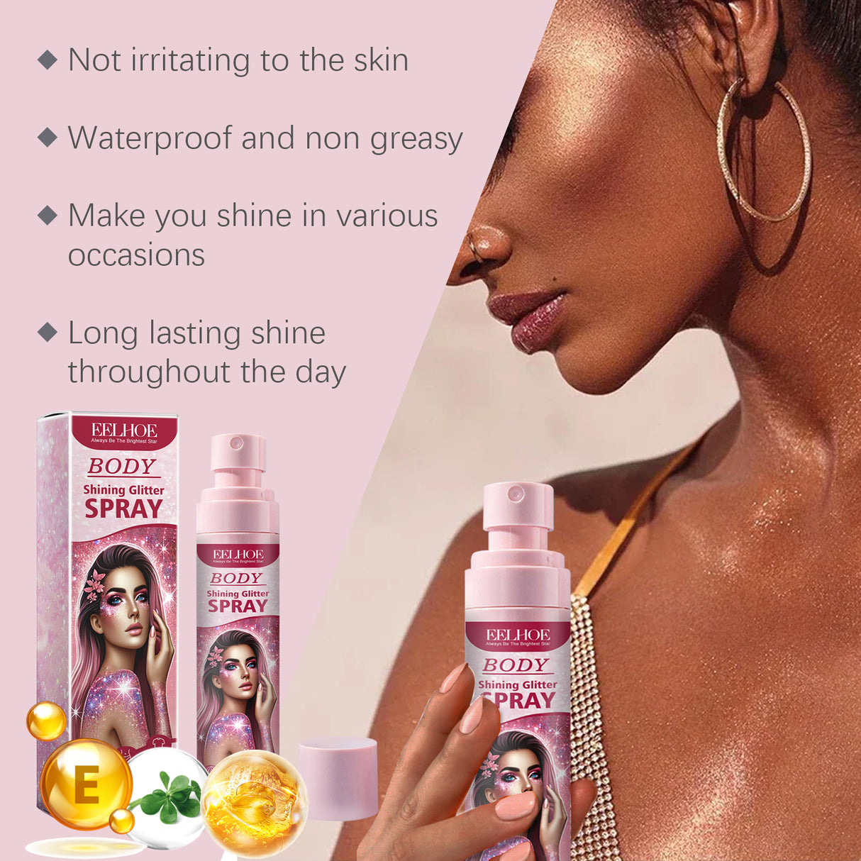 Stage Makeup Glitter Spray Facial Clavicle Brightening Glitter Natural Stereoscopic Long-Lasting Highlighter Spray - V.I.P Digital Presence