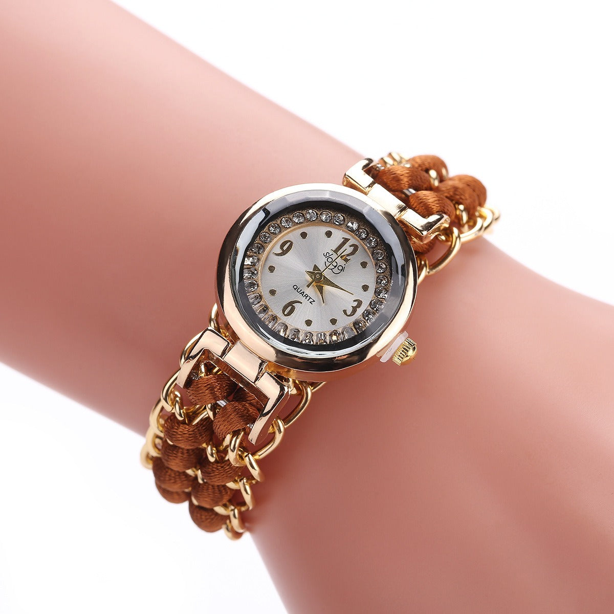 New small dial with diamond inlay Women's woven rope watch Women's creative fashion retractable rope quartz watch - V.I.P Digital Presence