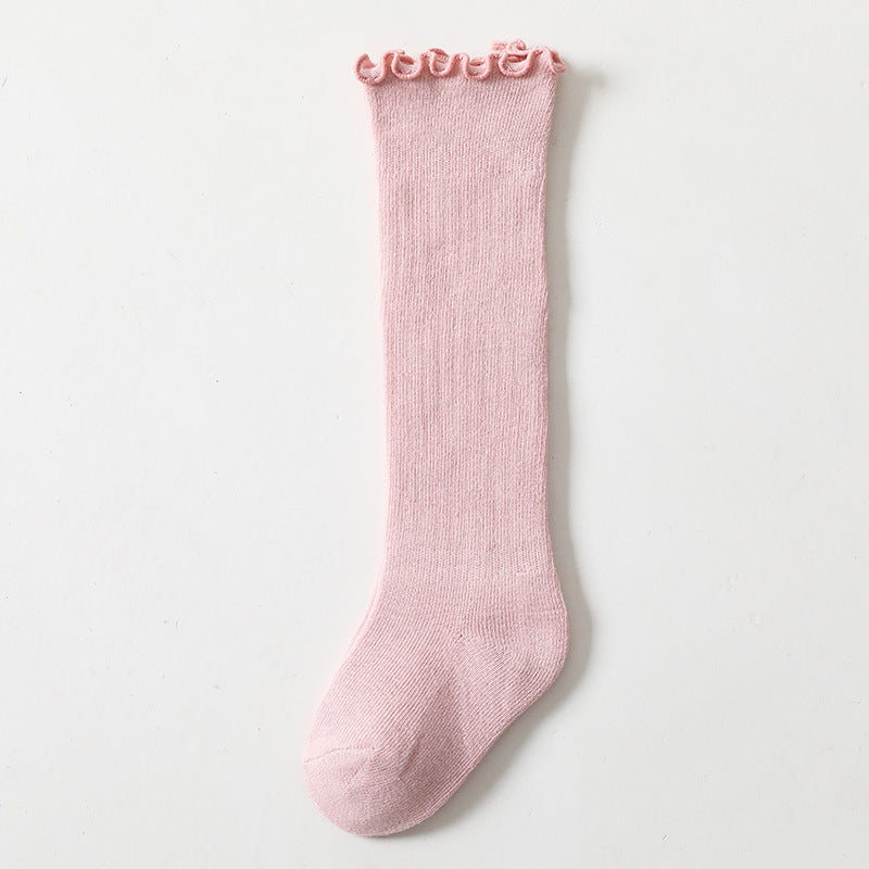 Spring And Summer Children's Socks In The Tube Loose Mouth Fungus Edge Combed Cotton Girls Baby Socks Long Tube Over The Knee Baby Socks - V.I.P Digital Presence