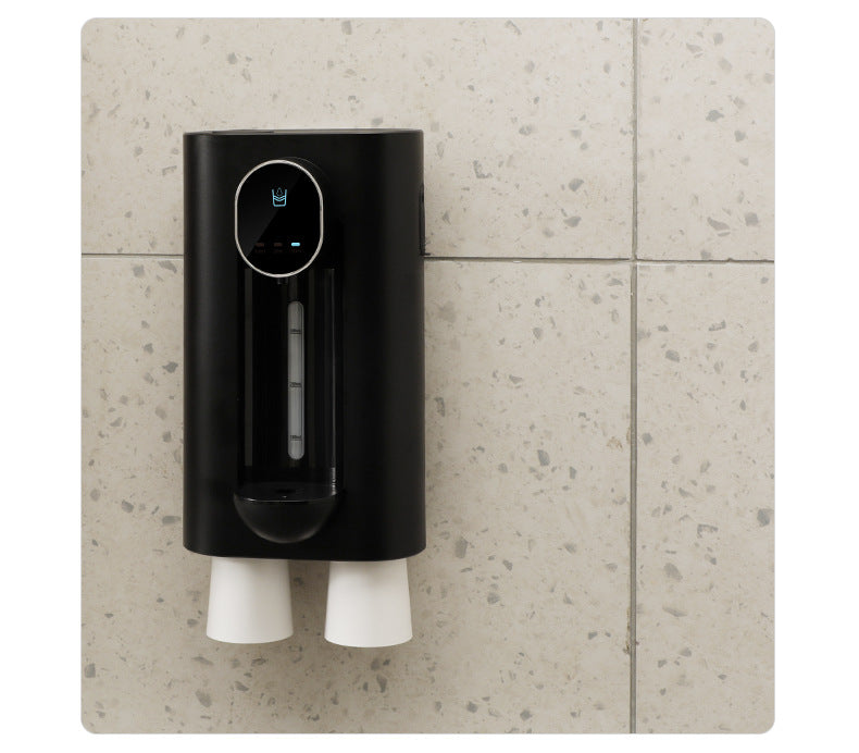 Household Bathroom Mouthwash Cups Wall Mounted Mouth Wash Machine Black Mouthwash Dispenser - V.I.P Digital Presence
