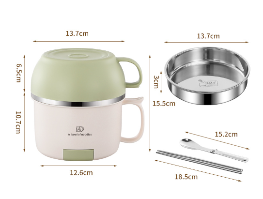 Anti-scalding 304 stainless steel lunch box instant noodle bowl with lid and handle lunch box - V.I.P Digital Presence