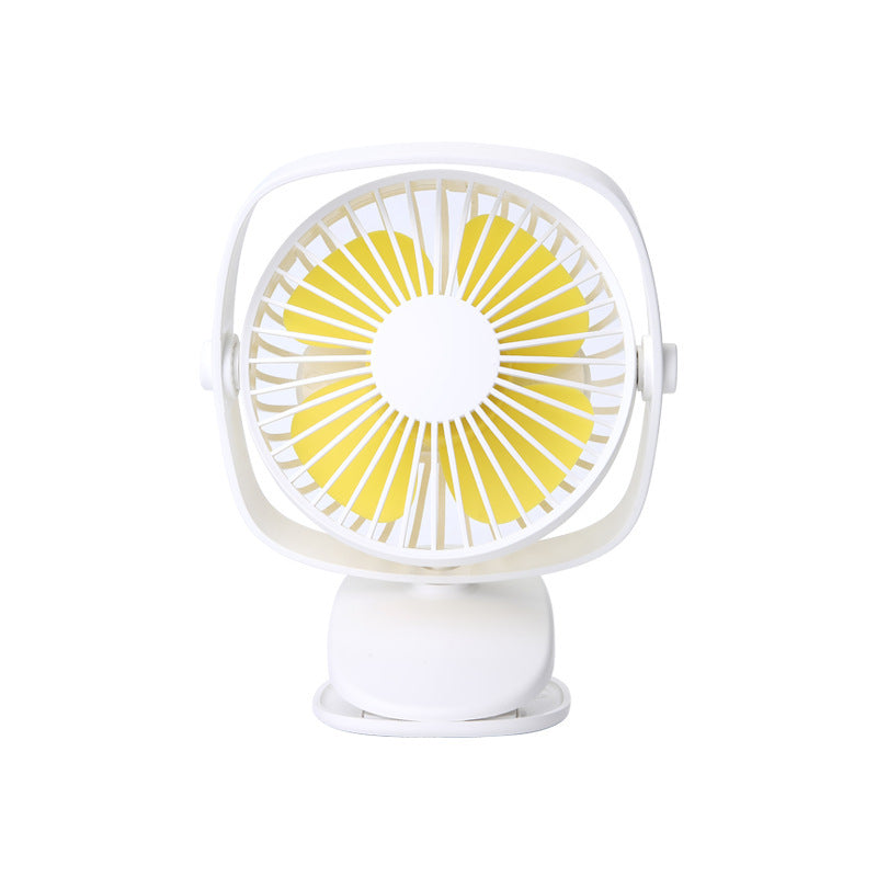Ventilador de clip mini silencioso de escritorio, pequeño ventilador para cochecito de estudiante, dormitorio, ventilador de carga USB