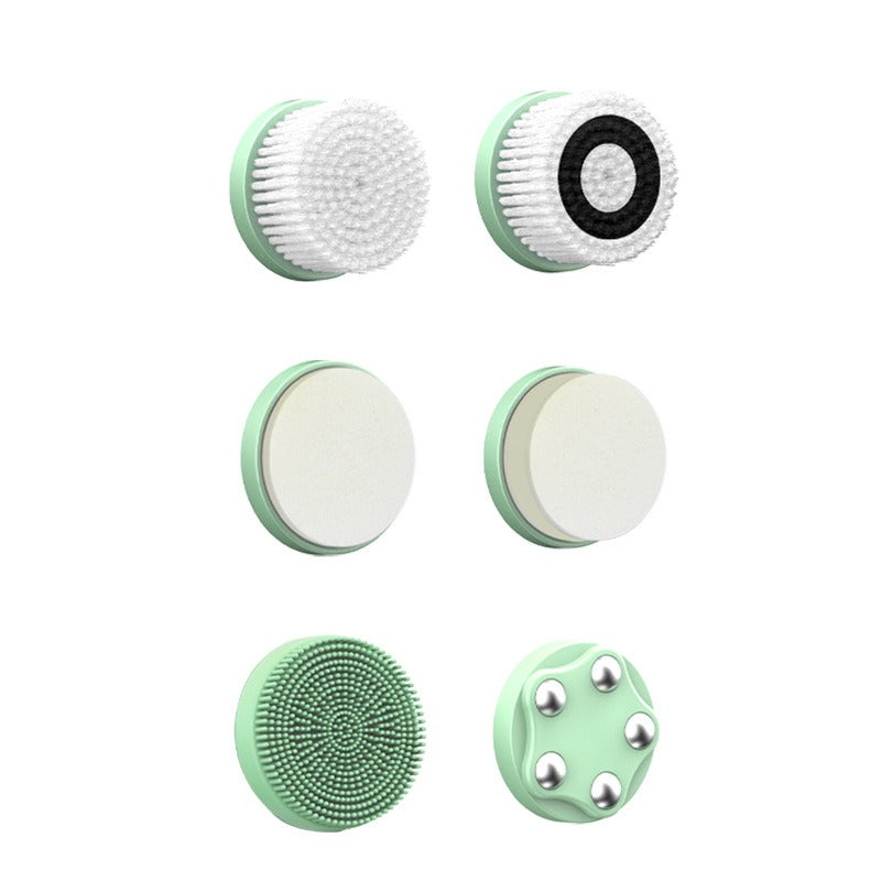 6-In-1 Hot And Cold Facial Cleanser Display Cleansing Brush Ultrasonic Facial Cleanser Pore Cleaning Silicone Beauty Instrument - V.I.P Digital Presence