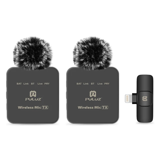 Wireless lavalier microphone mobile phone outdoor live recording noise reduction 1-to-2 wireless microphone - V.I.P Digital Presence