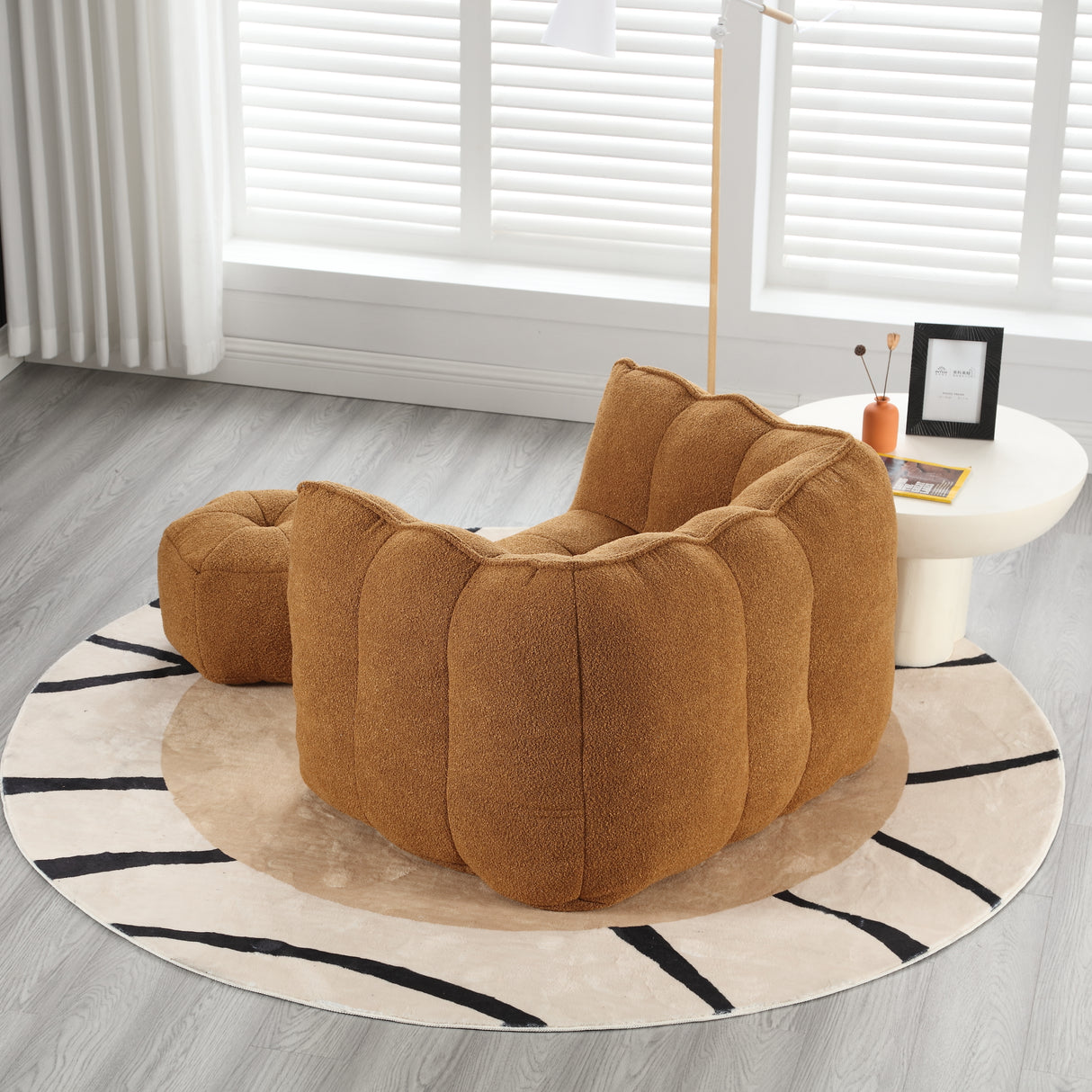 Soft Bean Bag Chair with High Resilient Foam(Chips)for living room and bedroom Comfortable Square Lazy Sofa with Footstool - V.I.P Digital Presence