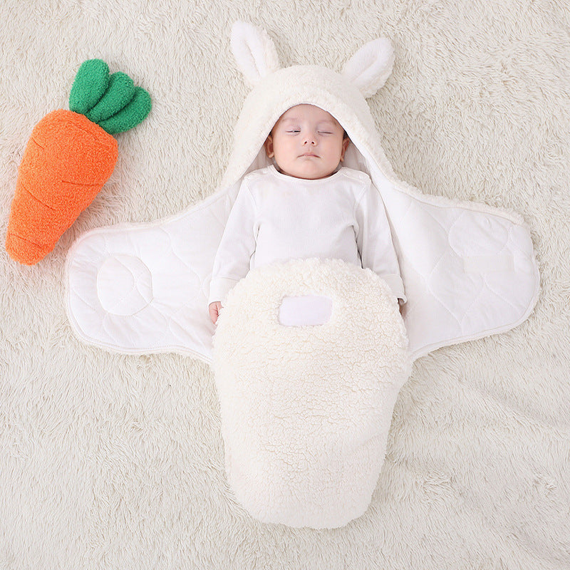 Productos para madres e hijos, edredón de terciopelo de cordero para recién nacidos, edredón para bebé, saco de dormir grueso con piernas divididas para otoño e invierno, edredón para bebé