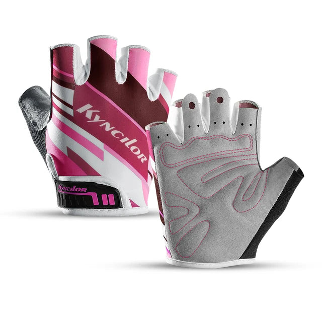 Guantes de ciclismo al aire libre de medio dedo para hombres y mujeres, deportivos, fitness, transpirables, de licra, con dedos cortos.