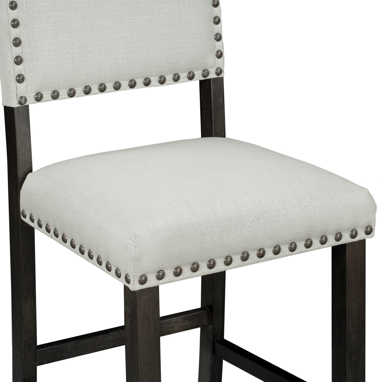 TREXM 5-Piece Counter Height Dining Set, Classic Elegant Table and 4 Chairs in Espresso and Beige - V.I.P Digital Presence