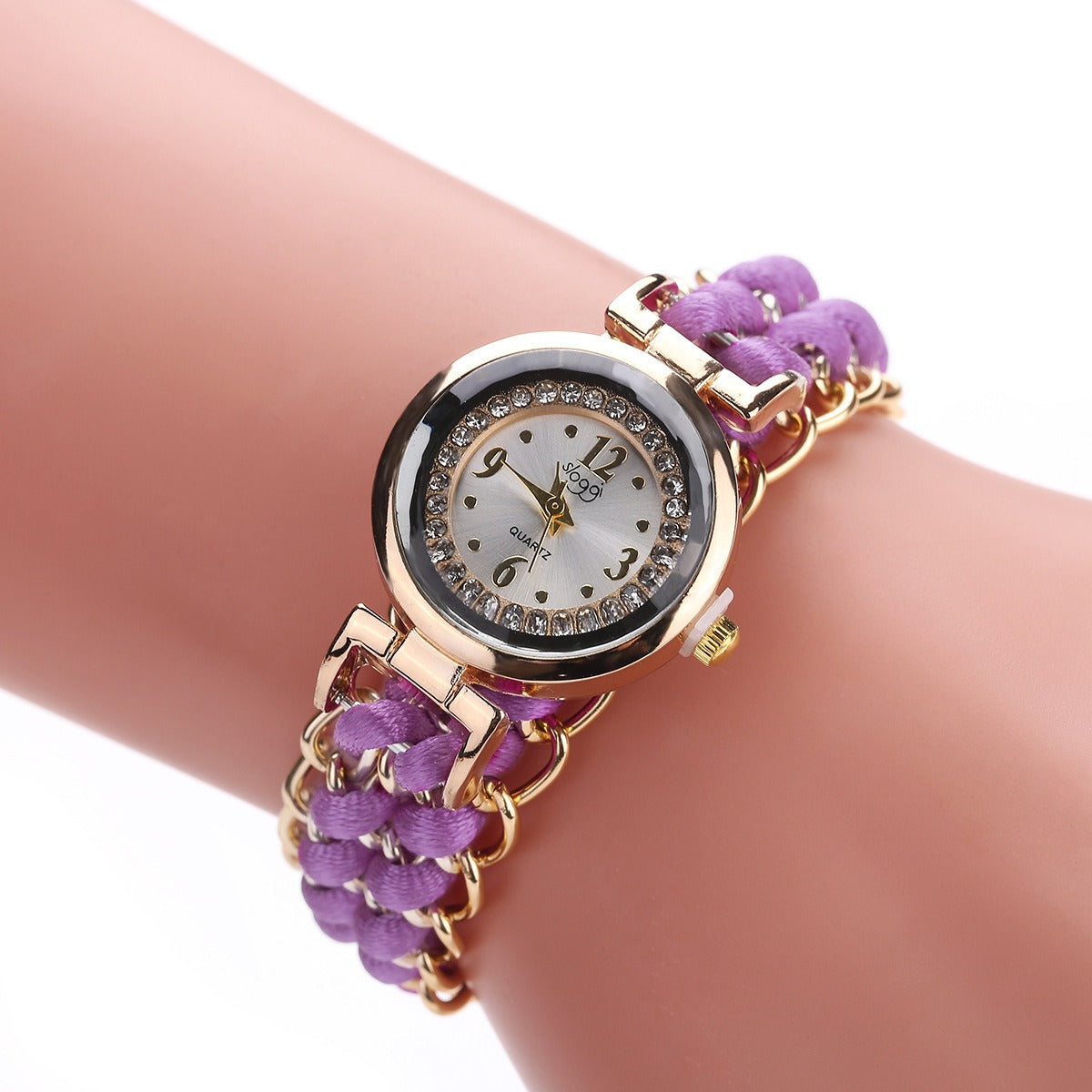 New small dial with diamond inlay Women's woven rope watch Women's creative fashion retractable rope quartz watch - V.I.P Digital Presence