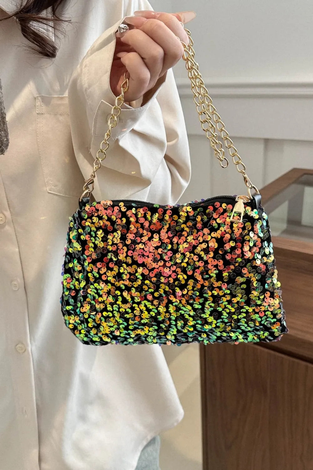 Sequin Removable Strap Shoulder Bag - V.I.P Digital Presence