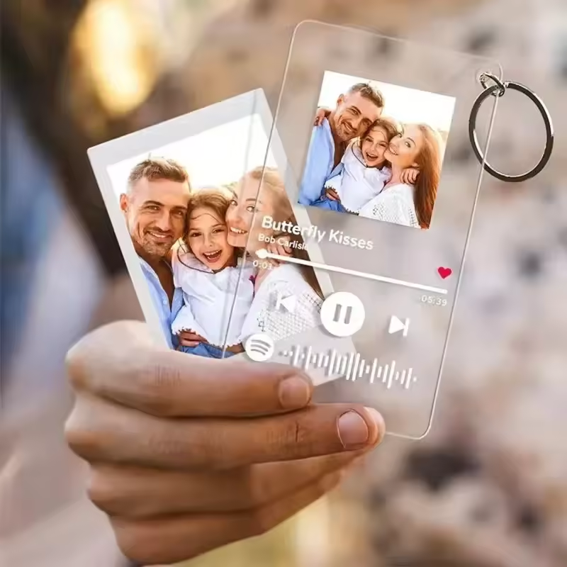 Acrylic keychain personalized music card DIY pattern - V.I.P Digital Presence