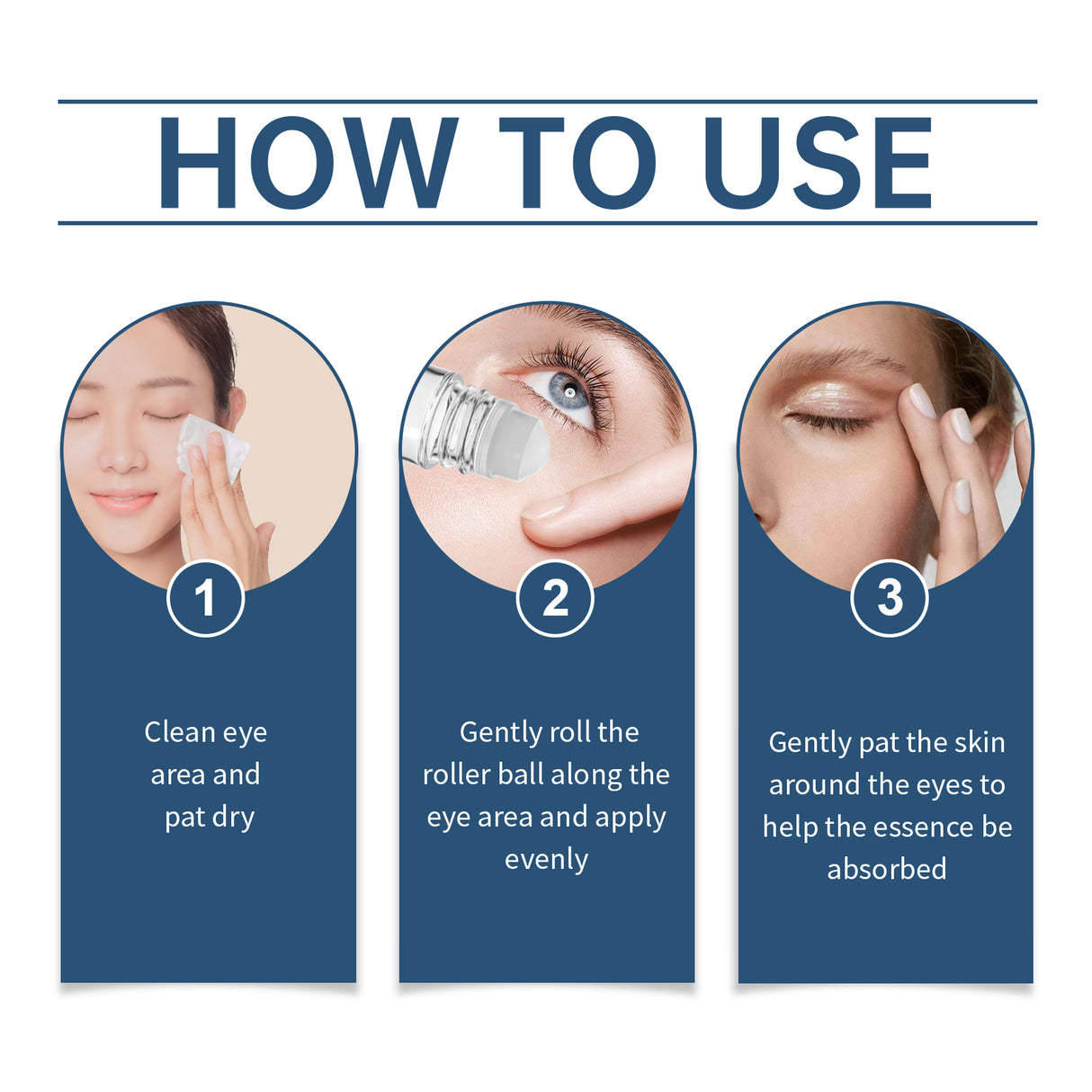 Bola de ácido hialurónico para ojos, cuidado suave, reafirmante, hidratante y reparadora de la piel del contorno de ojos.