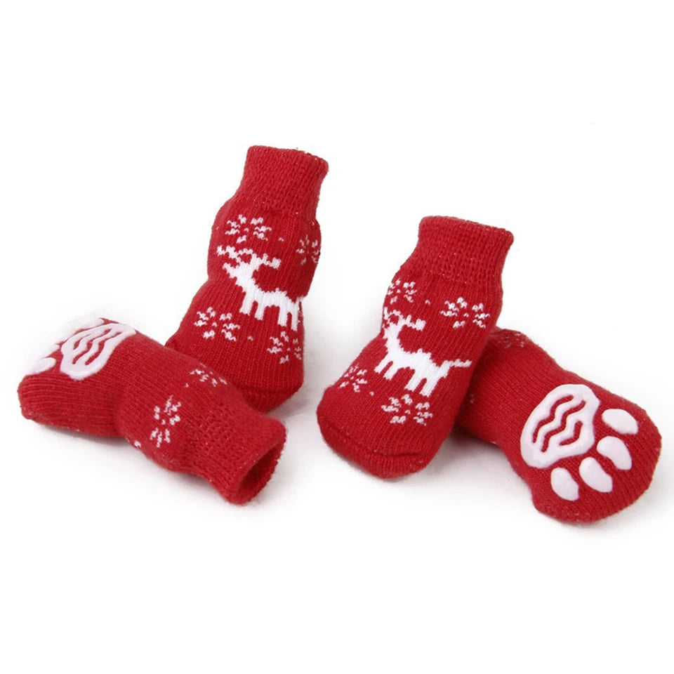 8pcs Pet Warm Cotton Socks Soft Anti Slip Claw Pattern Protect Feet Cold Snow Christmas Dog Cat Stockings Gifts - V.I.P Digital Presence