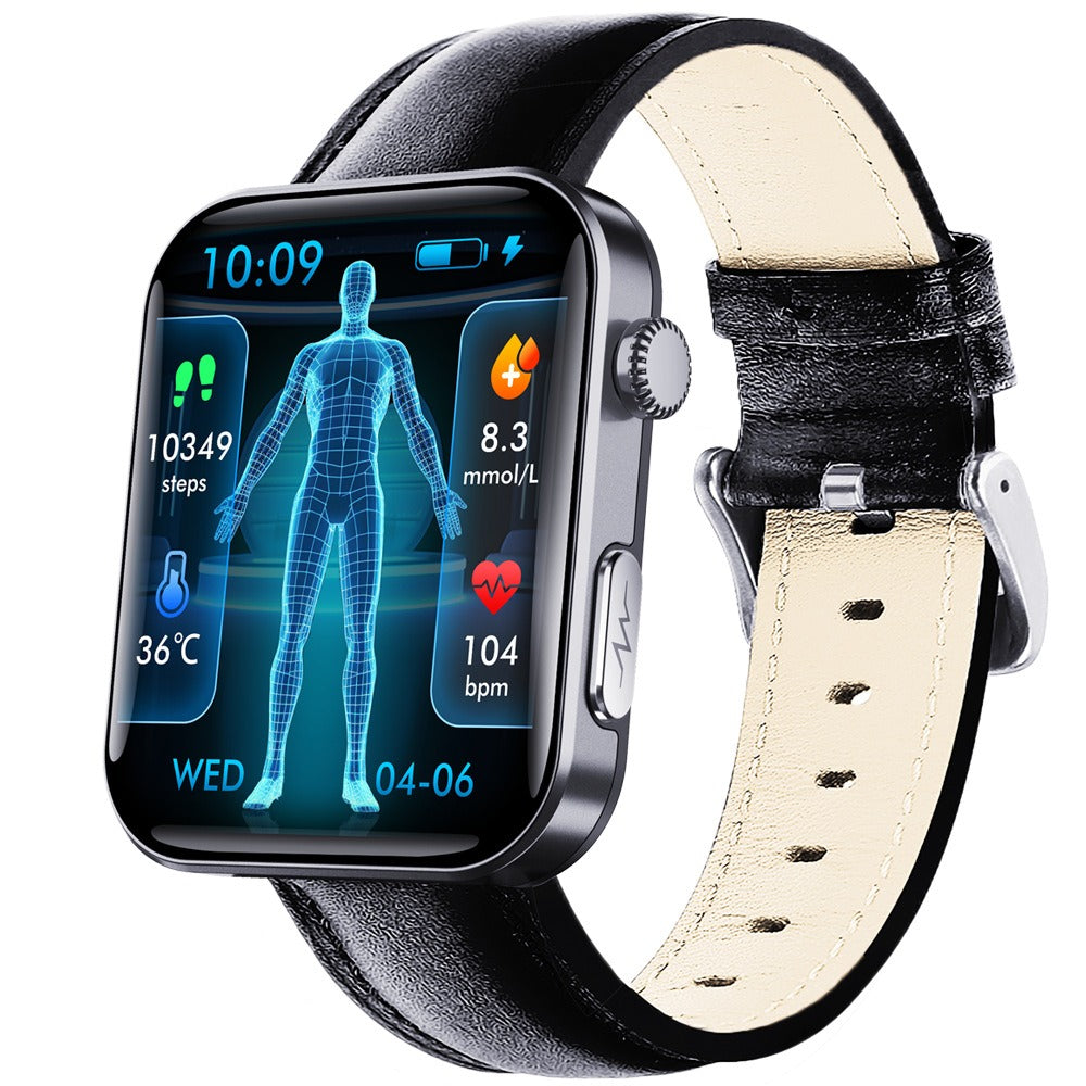 F300 smartwatch ECG electrocardiogram monitoring SOS fall alarm blood glucose and blood pressure watch HRV report - V.I.P Digital Presence