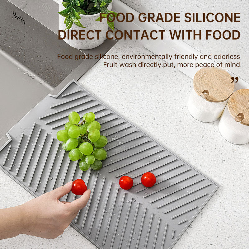 Dishes drain pad insulation pad can be cut kitchen wash countertop drain dishes sink stove water control silicone mat - V.I.P Digital Presence