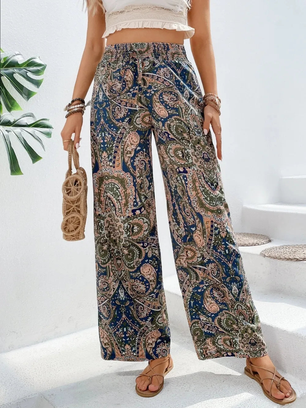 Printed Wide Leg Pants - V.I.P Digital Presence