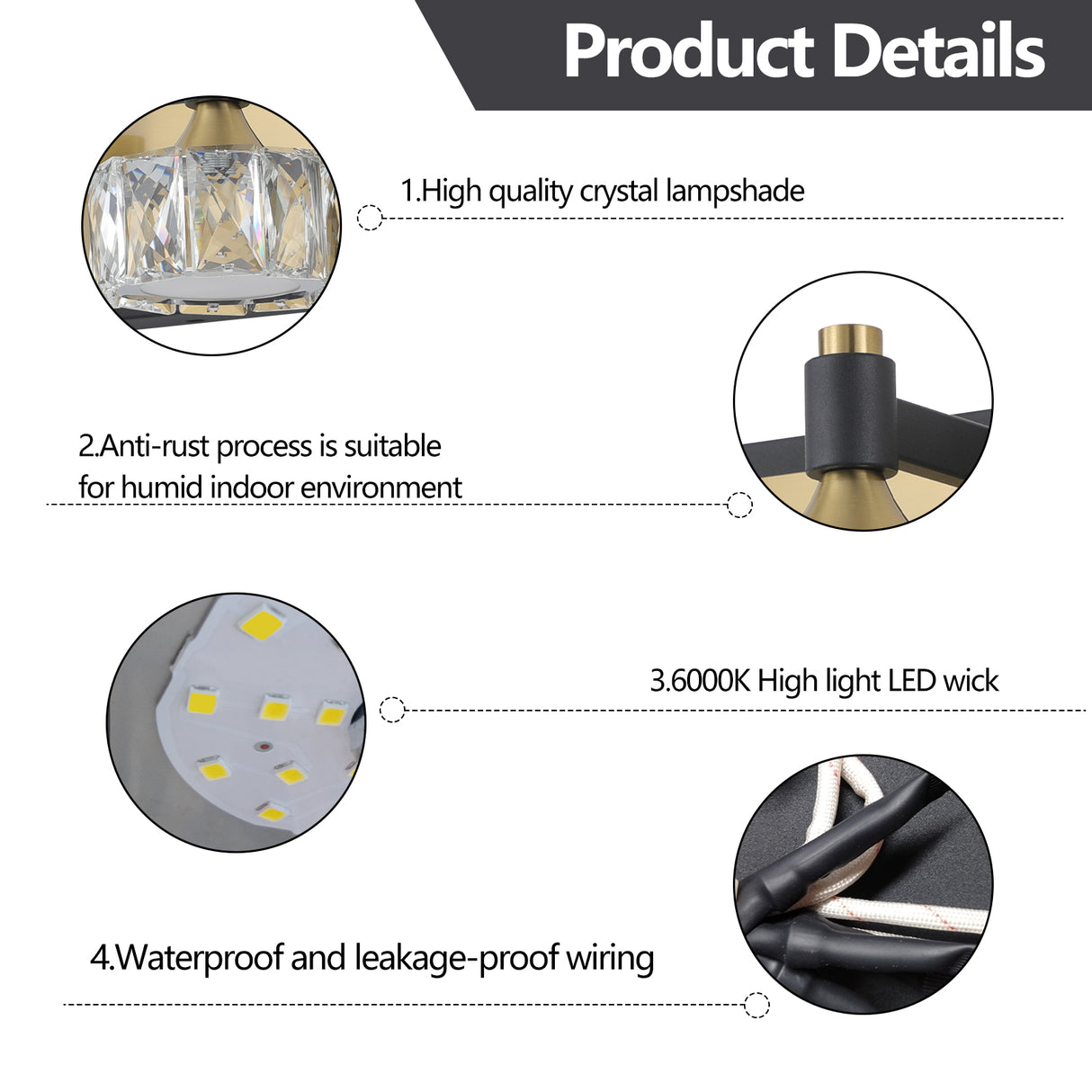 LED 3-Light Modern Crystal Bathroom Vanity Light Over Mirror Bath Wall Lighting Fixtures - V.I.P Digital Presence