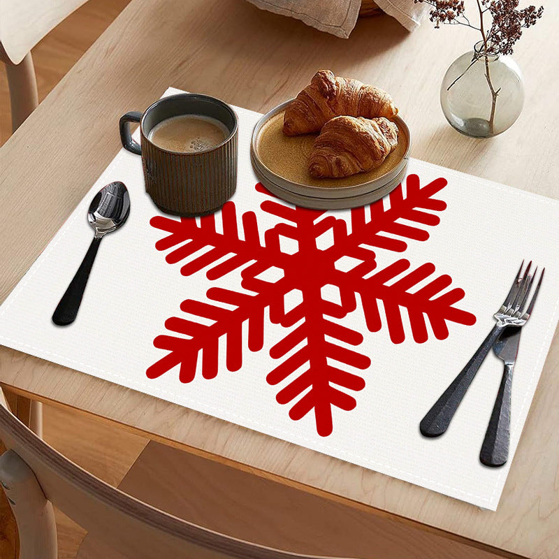 Christmas snowflake print placemat Christmas party decoration table mat living room dining table insulation mat - V.I.P Digital Presence
