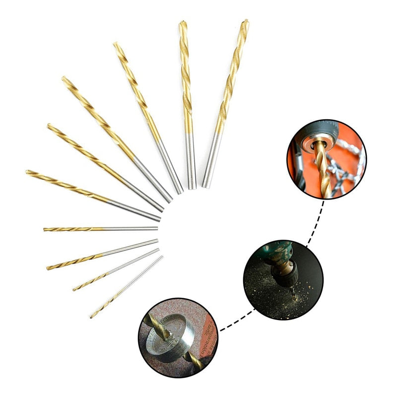50Pcs Titanium Coated Drill Bits HSS High Speed Steel Drill Bits Set Tool High Quality Power Tools 1/1.5/2/2.5/3mm - V.I.P Digital Presence