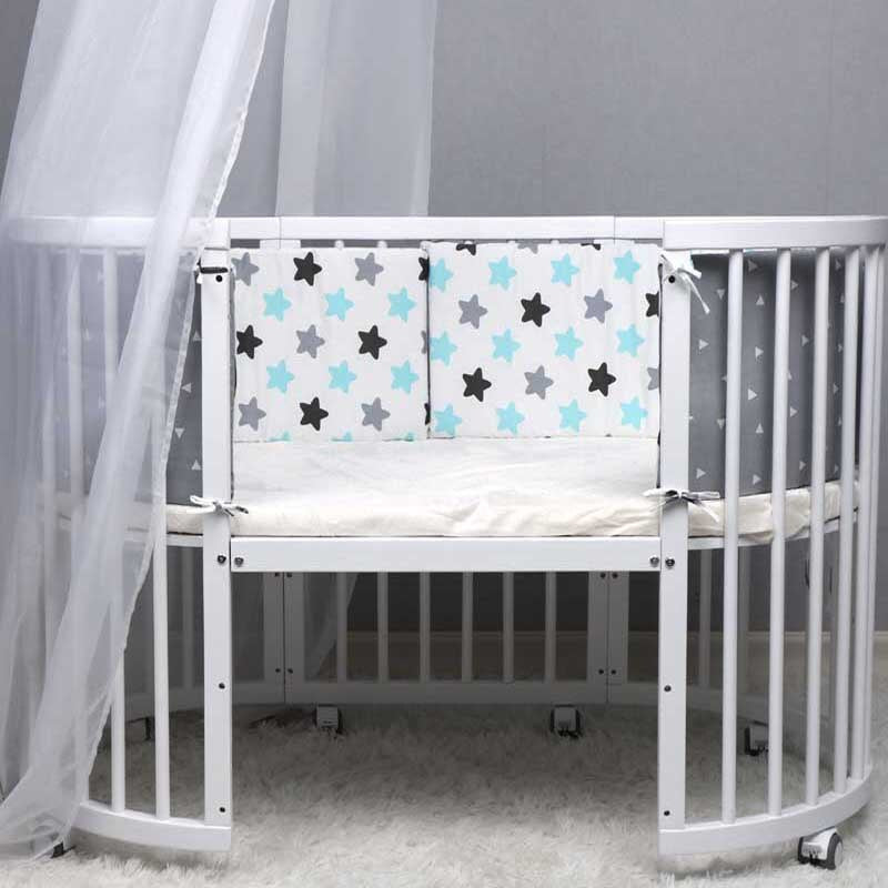 Print Baby Bed Bumper Double-faced Detachable Newborn Crib Around Cot Protector Kids Room Decor - V.I.P Digital Presence
