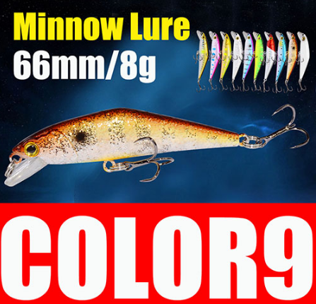 Señuelo de pesca de trucha AFISHLURE Bass Wobblers 66 mm/8 g Minnow Hard Baits Iscas Artificial Pesca Leurre