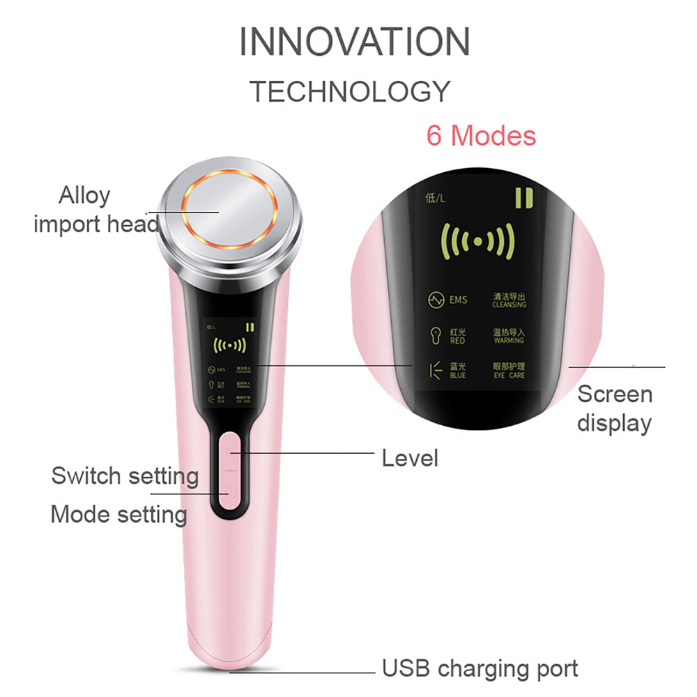 HailiCare Multi-Function 6-In-1 Skin Cleansing Instrument EMS Color Light Skin Rejuvenation Beauty Instrument - V.I.P Digital Presence
