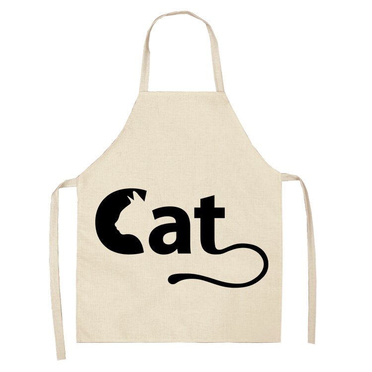Cat Kitchen Aprons For Women Cotton Linen Bibs Household Cleaning Pinafore Home Cooking Apron kids kitchen barber - V.I.P Digital Presence