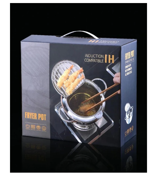 Household stainless steel tempura fryer with filter controlled temperature small fryer small mini fryer - V.I.P Digital Presence