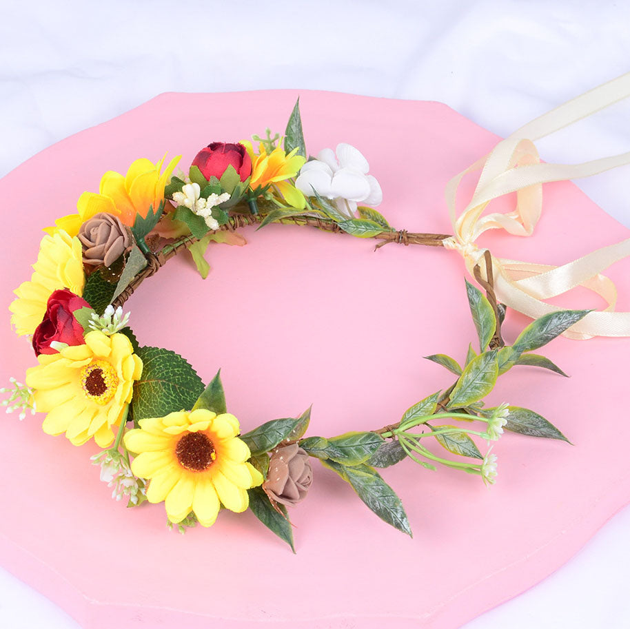 Korean style flower garland headwear sunflower children's performance scenic area decoration headwear hair accessories sunflower - V.I.P Digital Presence