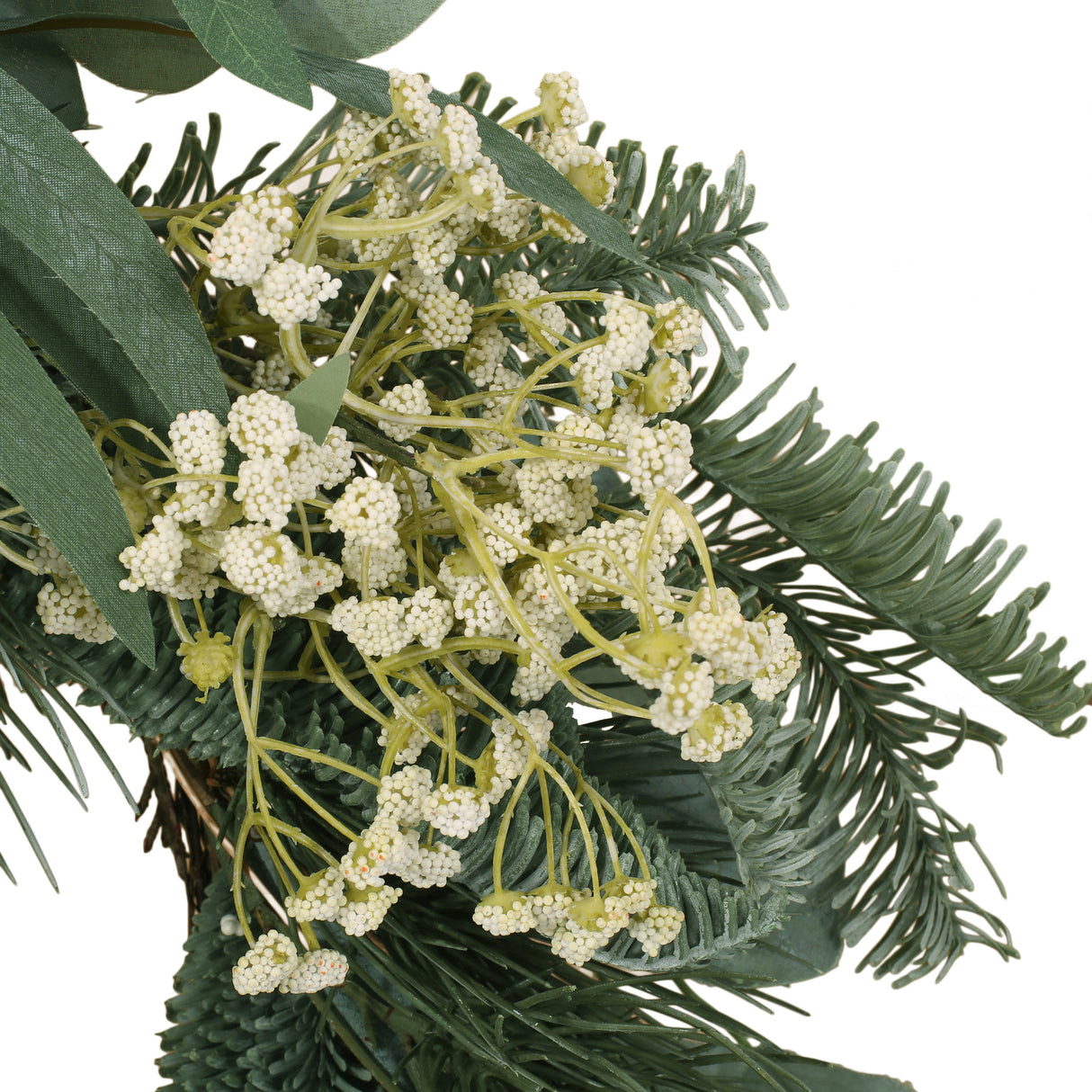 30IN Eucalyptus leaves, pine twigs, stars wreath - V.I.P Digital Presence