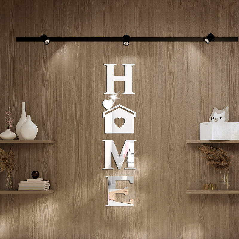 Acrylic Mirror Stickers: Home House Love Combo Bestseller Shein Soft Mirror Decorative Wall Stickers with Letter Hearts - V.I.P Digital Presence