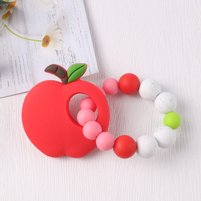 Pulsera de frutas con dibujos animados para bebé, pulsera molar, juguete de dentición para bebé, masticable, chicle