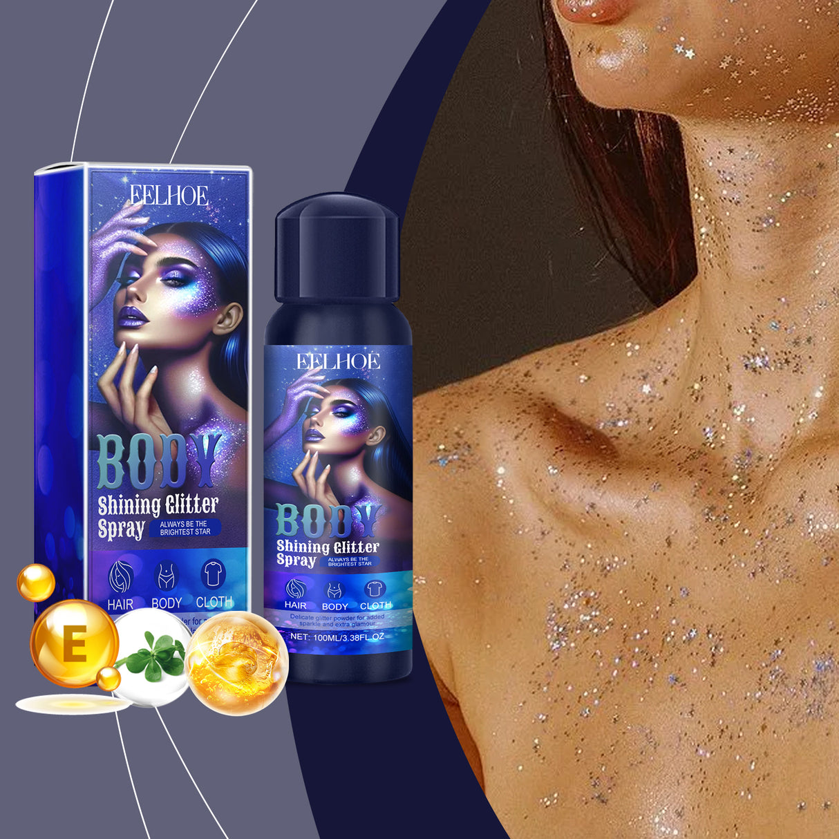 Highlighter Glitter Spray Glitter Spray Highlighter Spray Natural Stereoscopic Long Lasting Glitter - V.I.P Digital Presence
