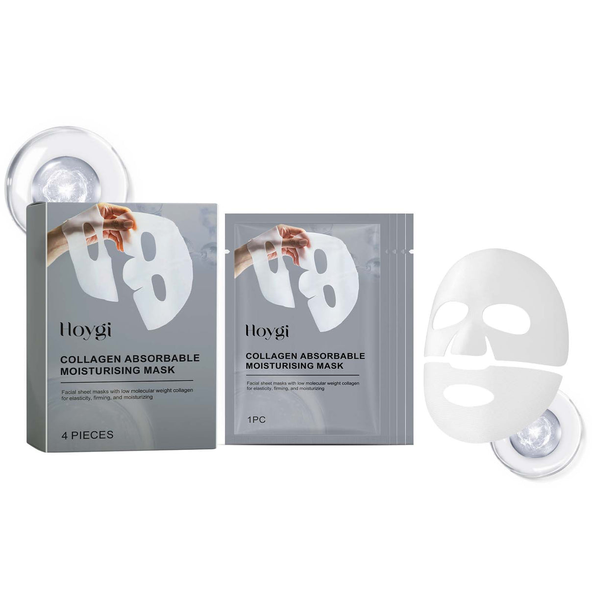 Mascarilla de colágeno antiarrugas, hidratante facial, limpiadora de poros e hidratante.