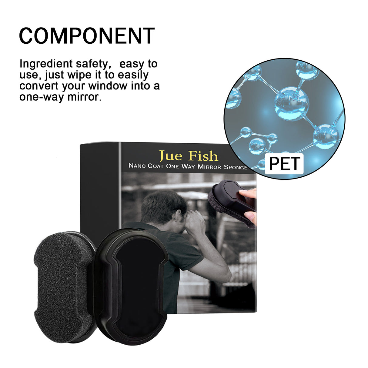 Nano Coat One Way Mirror Sponge, Car Windshield Bathroom Office Floor-To-Ceiling Window Glass Nanosponge Wipe - V.I.P Digital Presence