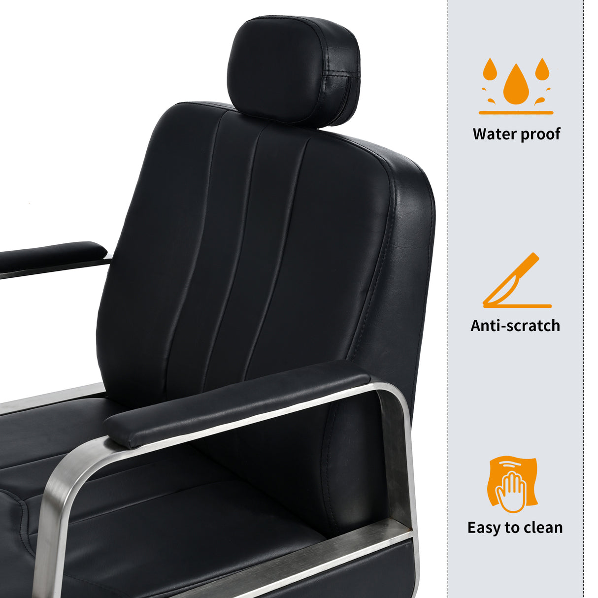 Premium Reclining barber Chair Salon Chair for Hair Stylist with Heavy Duty Hydraulic Pump, 360° Rotation Black - V.I.P Digital Presence