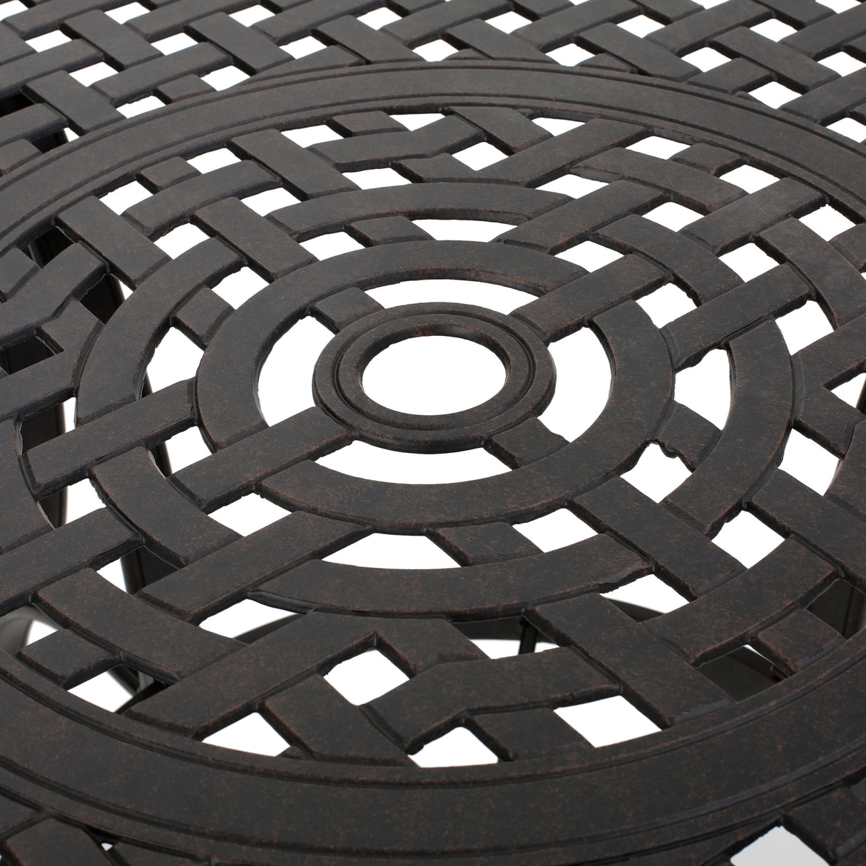 Outdoor Cast Aluminum Circular Dining Table, Bronze - V.I.P Digital Presence