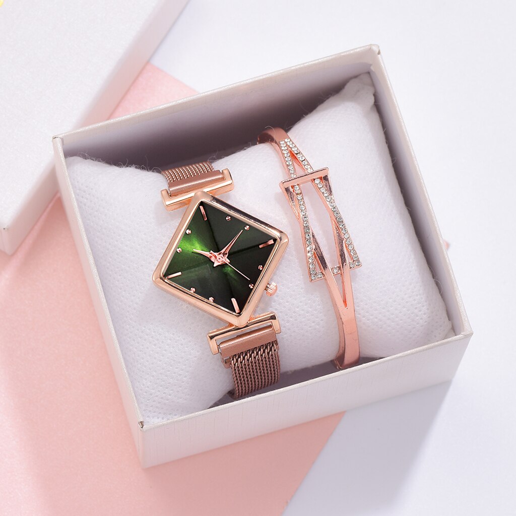 Women Square Watch Luxury Ladies Quartz Magnet Buckle Gradient Color Watches Relogio Feminino For Gift Clock - V.I.P Digital Presence