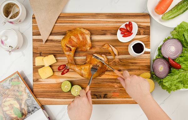 Teak Cutting Board Natural + Solid Wood + 5 Pieces 18 INCH, Pack of 5 Pieces - V.I.P Digital Presence
