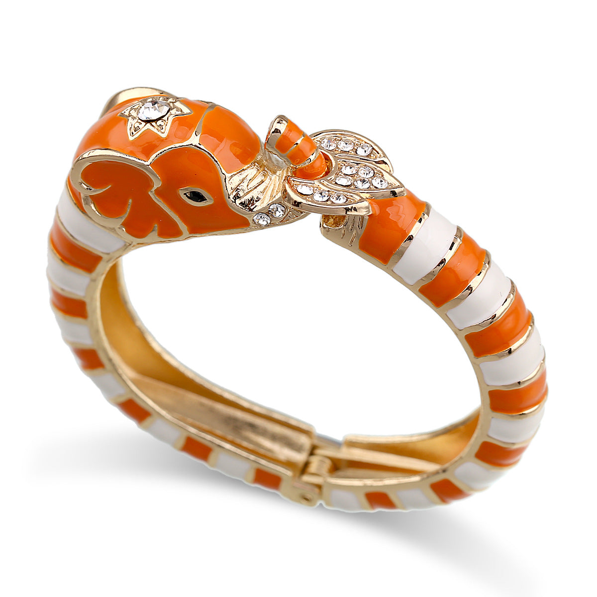 European and American fashion jewelry elephant enamel oil drip alloy open bracelet - V.I.P Digital Presence